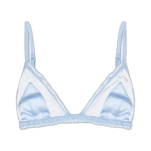 Lace Detailed Satin Triangle Bra