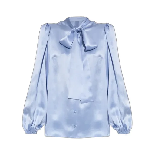 Pussy-Bow Bell-Sleeved Shirt