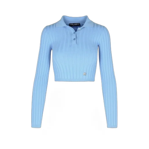 Logo Plaque Knitted Polo Shirt