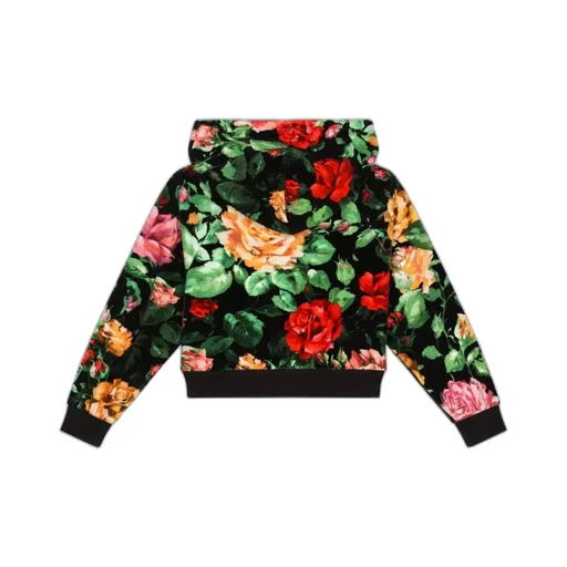 Rose Print Zip Hoodie