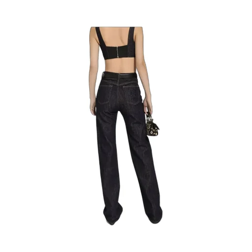 Logo Embroidered Straight-Leg Denim Jeans