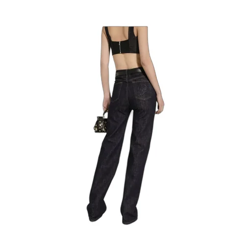 Logo Embroidered Straight-Leg Denim Jeans