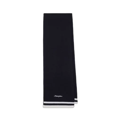 Logo Embroidered Ribbed Scarf