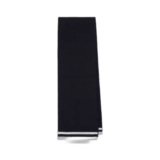 Logo Embroidered Ribbed Scarf