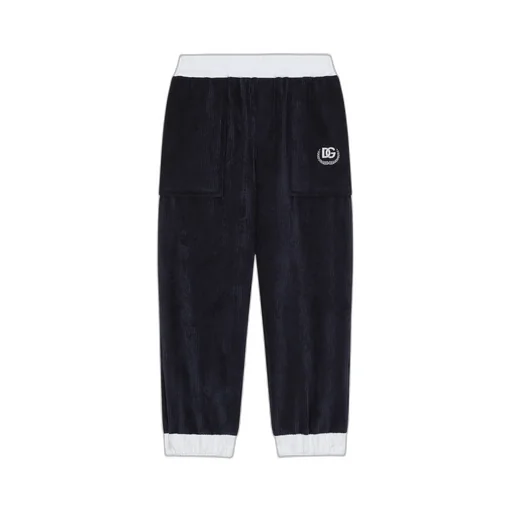 Logo Embroidered Straight-Leg Corduroy Trousers