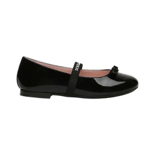 Logo-Strap Bow Ballerina Shoes