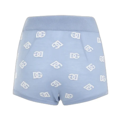 Logo Embroidered Elastic Waist Mini Shorts