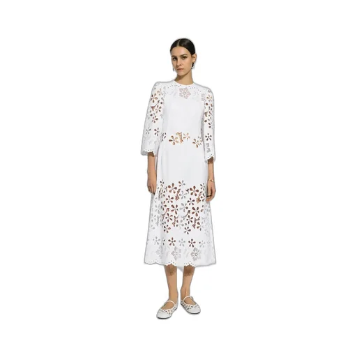 Cut-Out Detailed Calf-Length Dress