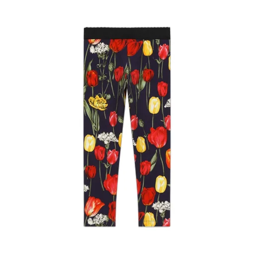 Tulip-Print Slip-On Leggings