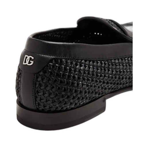 Logo Lettering Interwoven Penny Loafers