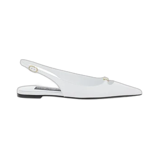 Logo Lettering Pointed Toe Ballet Flats
