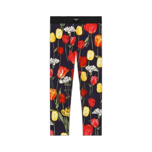 Tulip-Print Slip-On Leggings