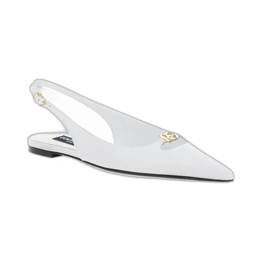Logo Lettering Pointed Toe Ballet Flats