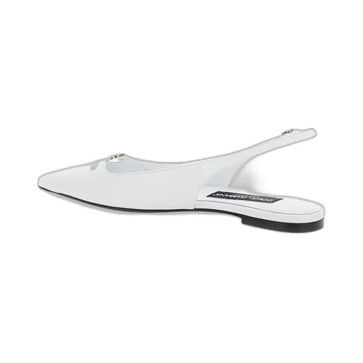 Logo Lettering Pointed Toe Ballet Flats