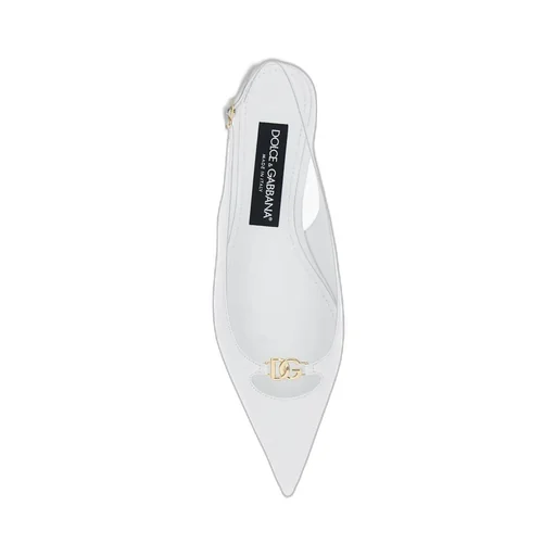 Logo Lettering Pointed Toe Ballet Flats