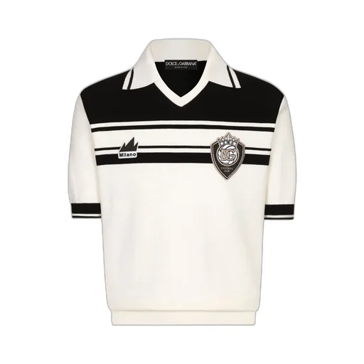 Logo Patch V-Neck Polo Shirt