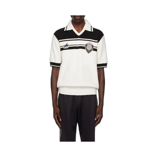 Logo Patch V-Neck Polo Shirt