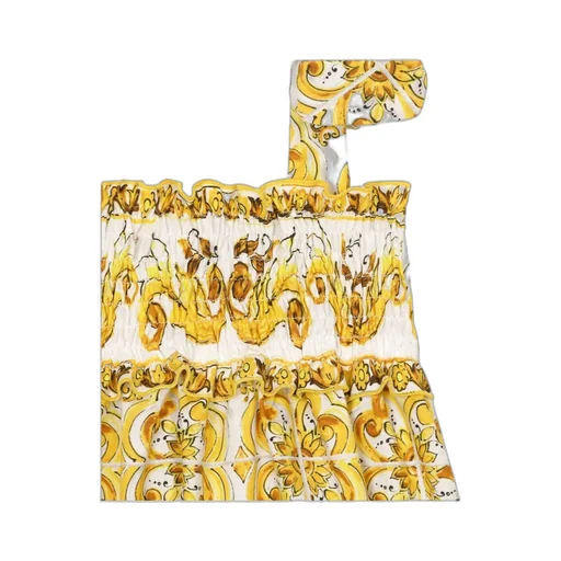 Majolica-Printed Sleeveless Romper