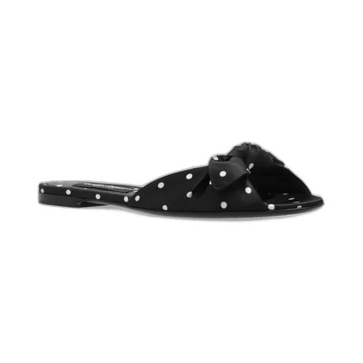 Bow-Detailed Satin Sliders