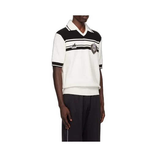Logo Patch V-Neck Polo Shirt