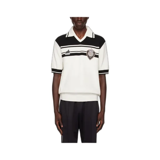 Logo Patch V-Neck Polo Shirt