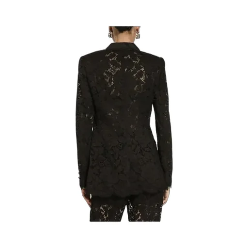 Double-Breasted Lace Turlington-Fit Jacket
