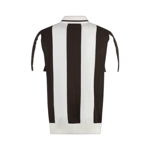 Logo Patch Striped Knitted Polo Shirt
