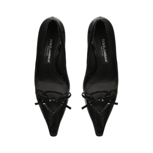 Dg Logo Plaque Bow Detailed Pumps