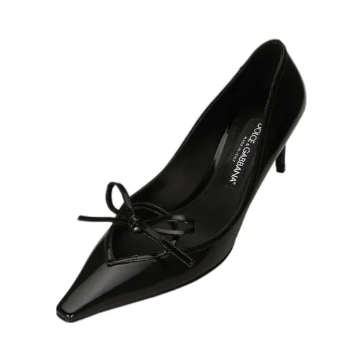 Dg Logo Plaque Bow Detailed Pumps