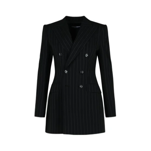 Double-Breasted Pinstriped Blazer