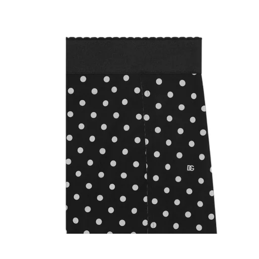 Polka-Dot Printed Midi Marquisette Pencil Skirt