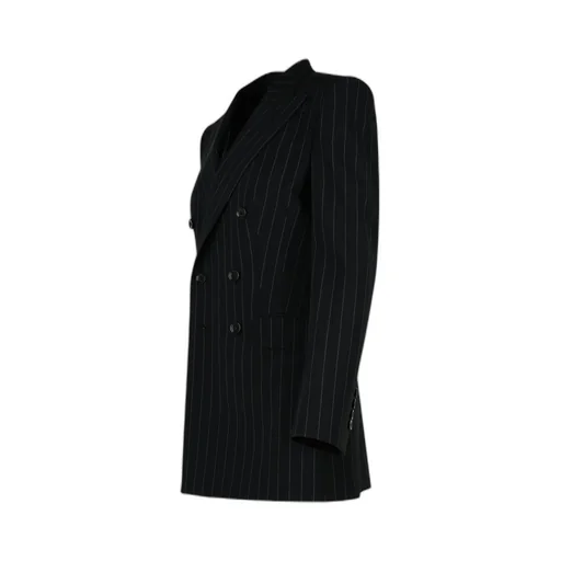 Double-Breasted Pinstriped Blazer