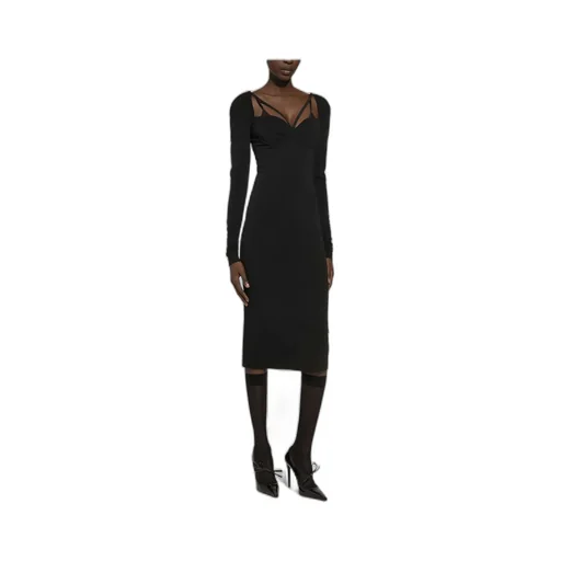 Jersey Milano Rib Calf-Length Dress