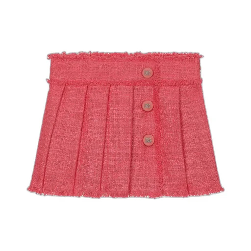 Pleated Tweed Miniskirt