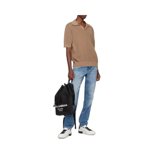 Logo Printed Drawstring Backpack