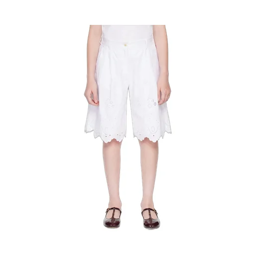 Poplin And Broderie Anglaise Shorts