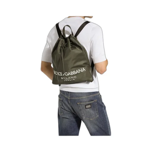 Logo Printed Drawstring Backpack