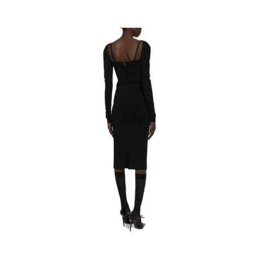 Jersey Milano Rib Calf-Length Dress