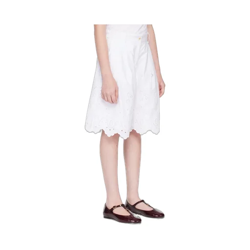 Poplin And Broderie Anglaise Shorts
