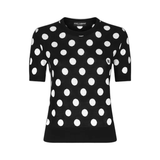 Polka-Dot Inlay Knitted Tank Top