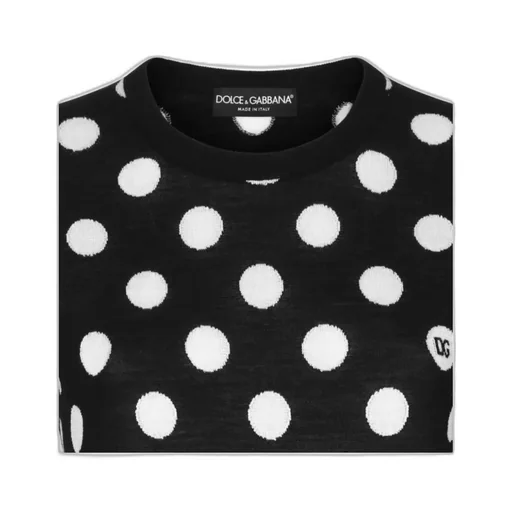 Polka-Dot Inlay Knitted Tank Top