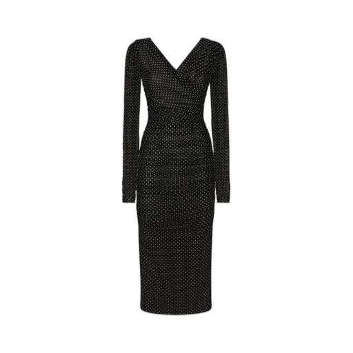 Polka-Dot Printed Midi Tulle Dress