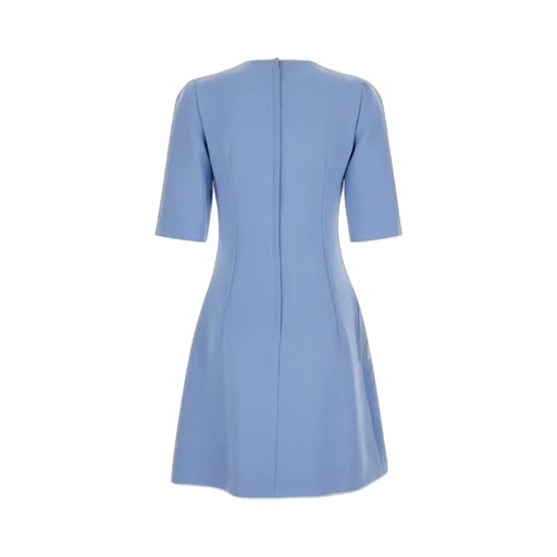 Fitted Waist Short-Sleeved Midi Dress