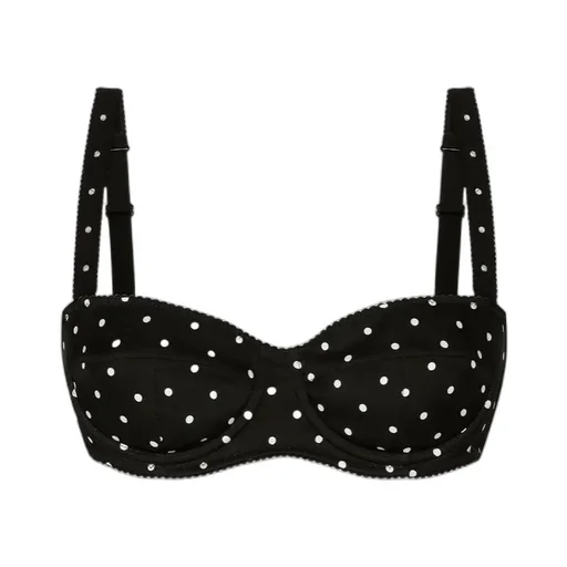 Polka Dot-Print Balconette Bra