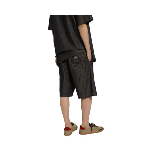 Logo Embroidered Denim Jogging Shorts