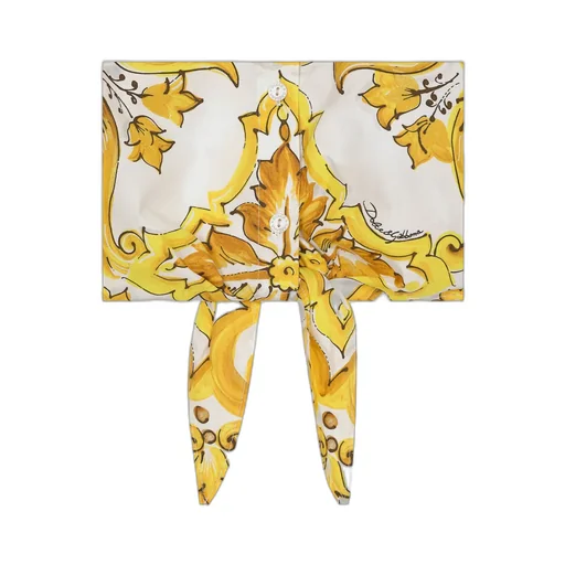 Majolica Tie Cropped Shirt