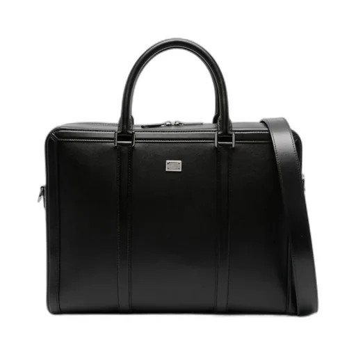 Logo Plaque Zipped Briefcase