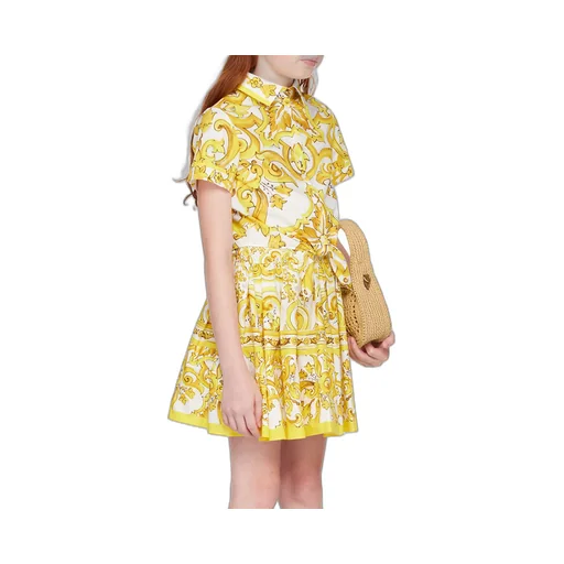 Majolica Tie Cropped Shirt