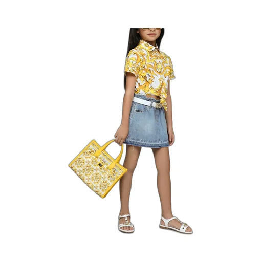 Majolica Tie Cropped Shirt