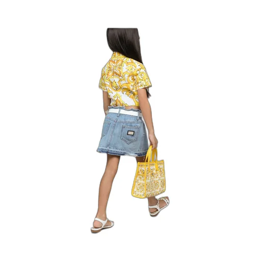 Majolica Tie Cropped Shirt
